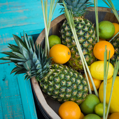 Image d'un panier de fruits exotiques