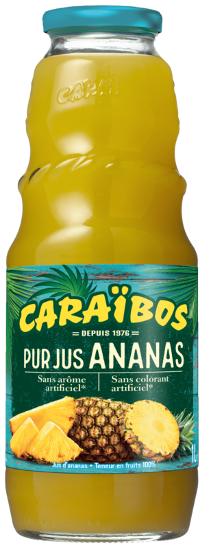 caraibos bouteille ananas pur jus